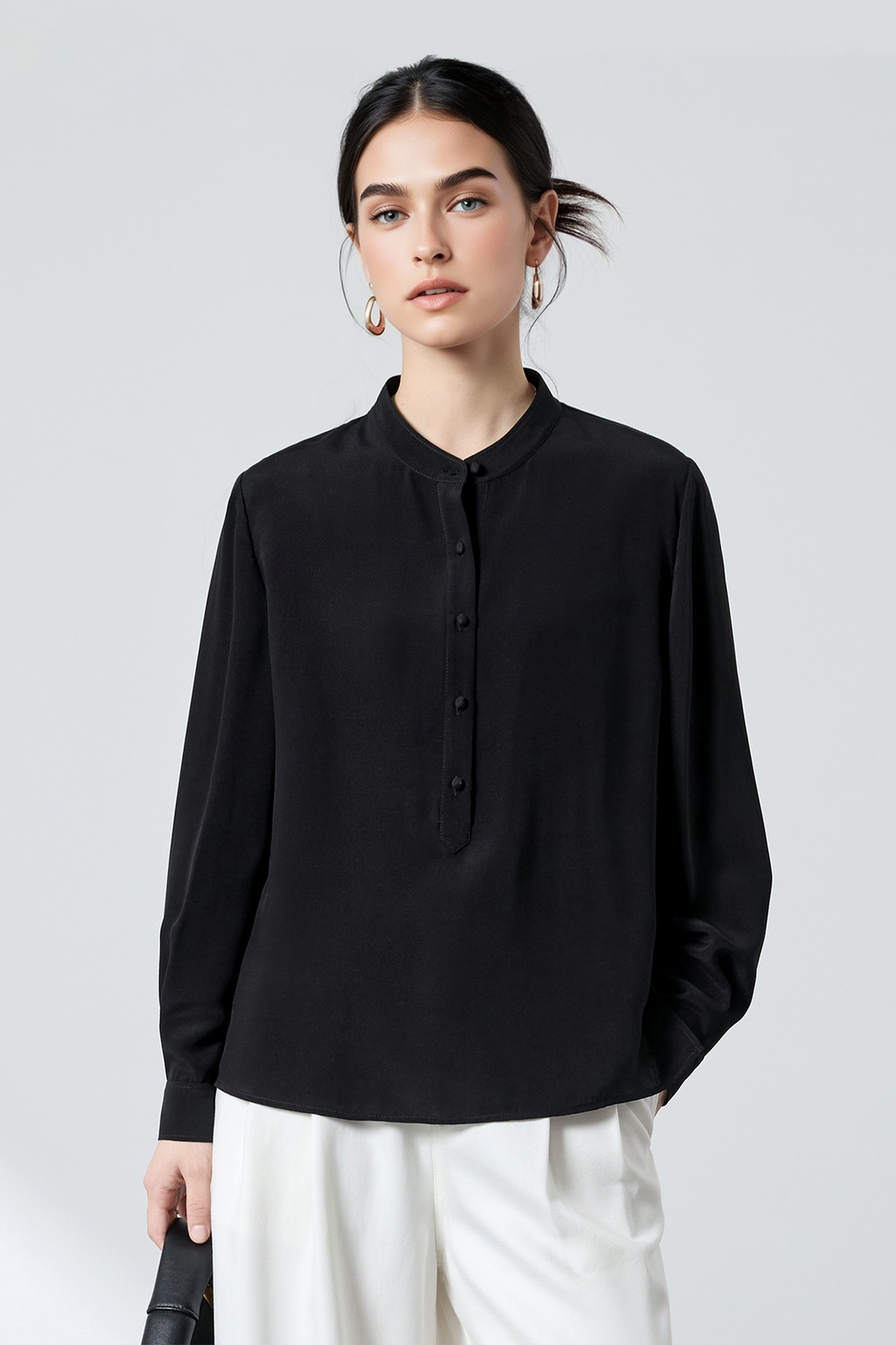 23 Momme 100% Silk Long Sleeve Blouse