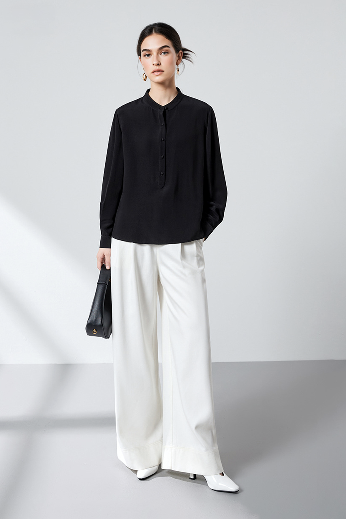23 Momme 100% Silk Long Sleeve Blouse