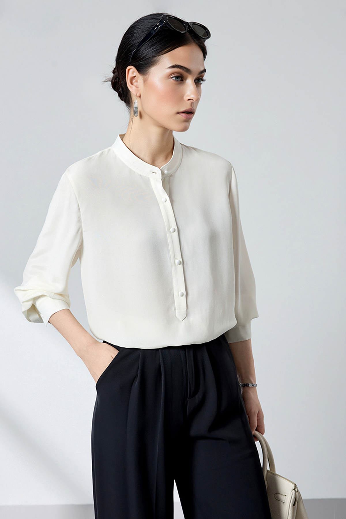 23 Momme 100% Silk Long Sleeve Blouse