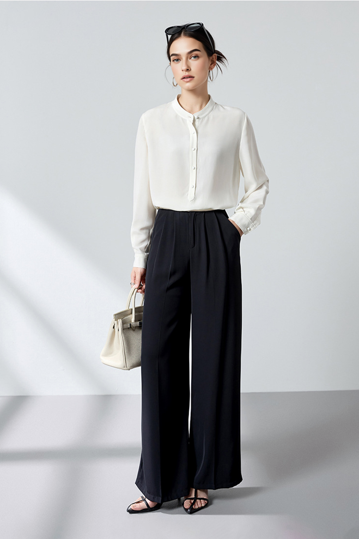 23 Momme 100% Silk Long Sleeve Blouse