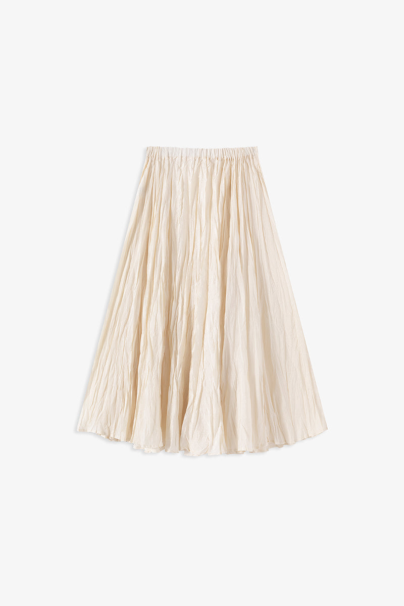 Romantic Flowy Textured A-Line Midi Skirt