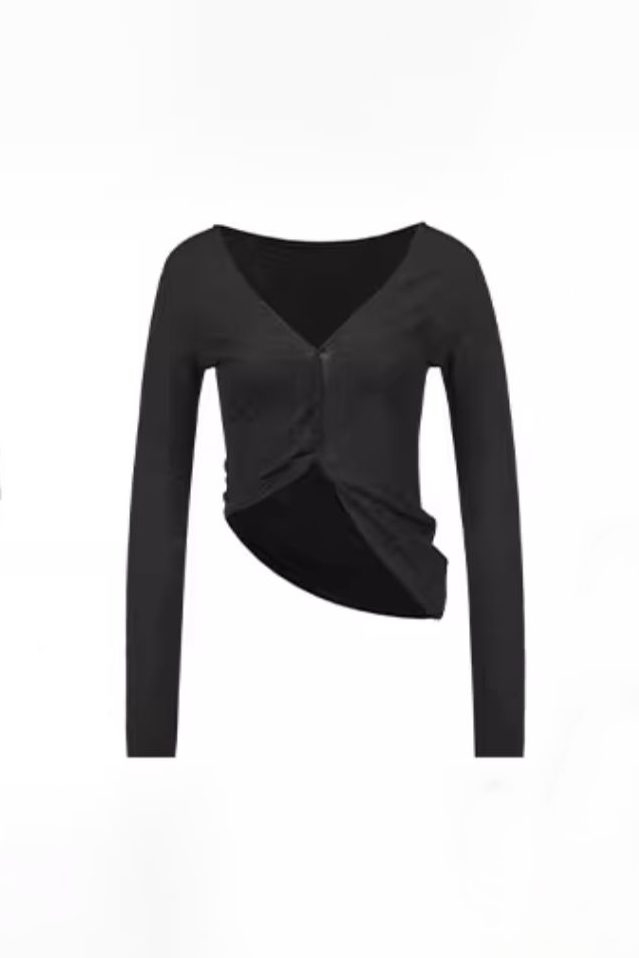 Asymmetric Open Back Long Sleeve T Shirt