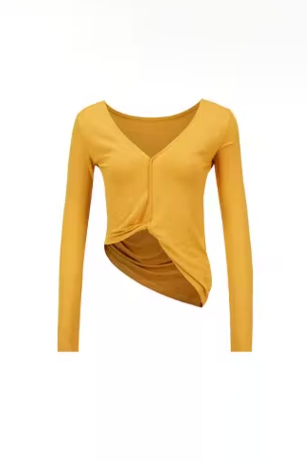 Asymmetric Open Back Long Sleeve T Shirt