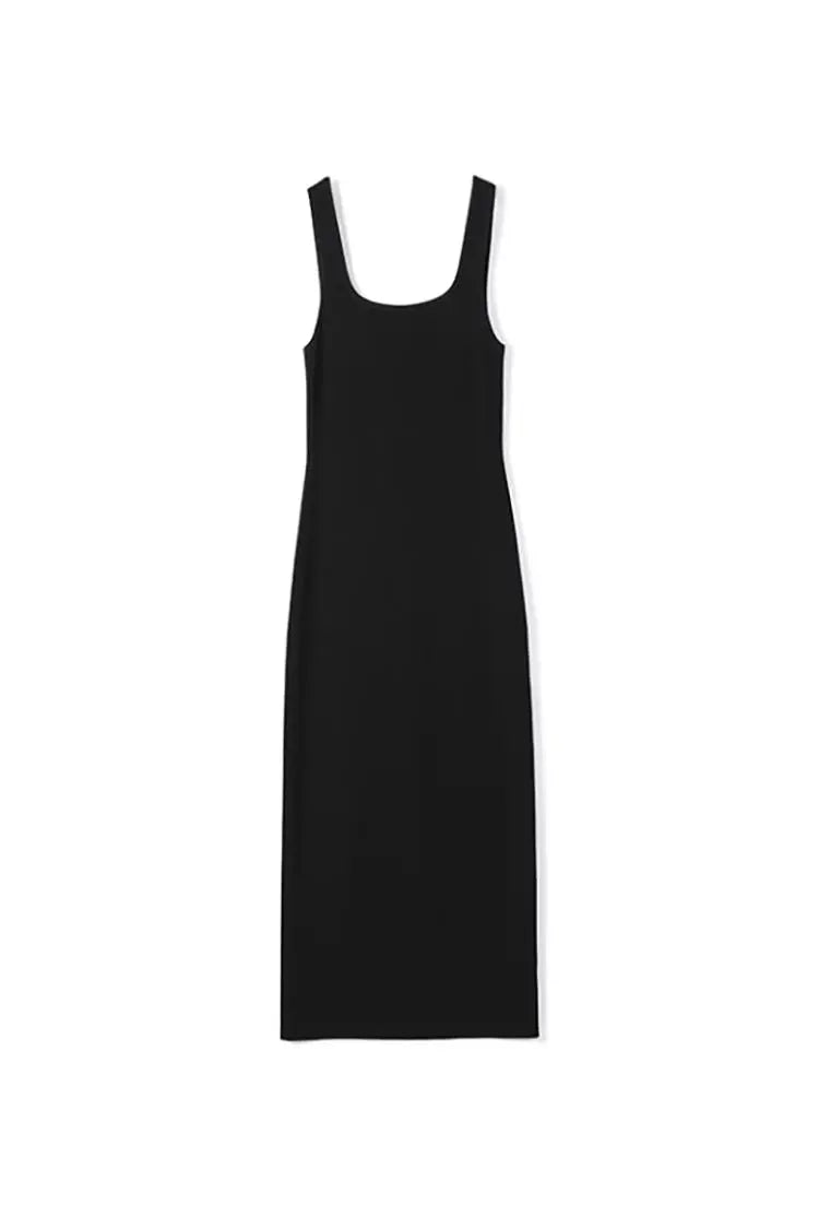 Black Bodycon Knitted Tank Dress