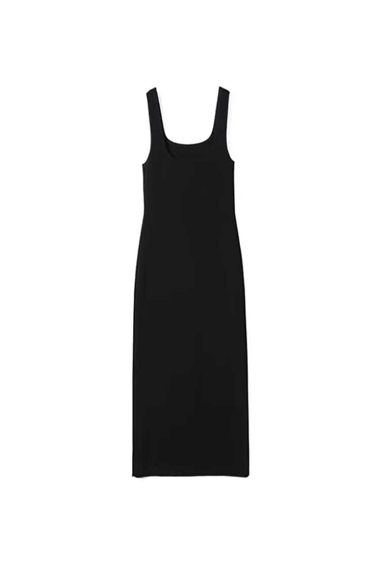 Black Bodycon Knitted Tank Dress