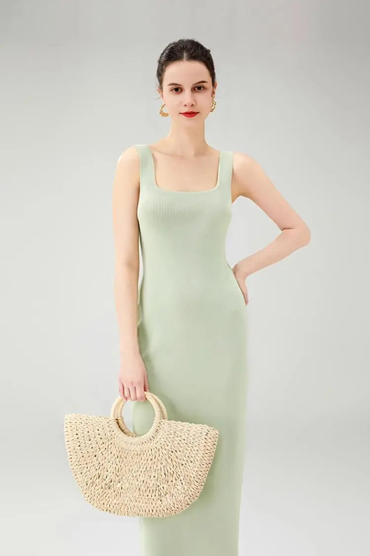 Black Bodycon Knitted Tank Dress