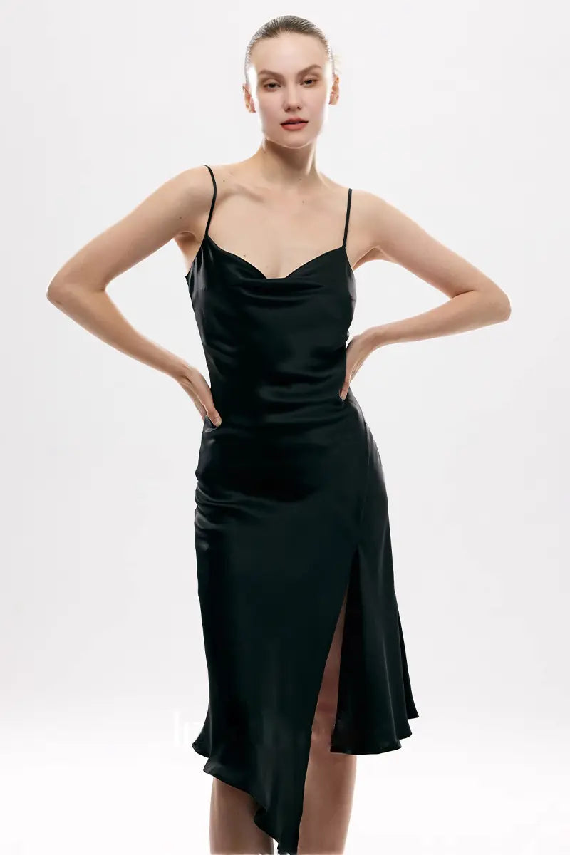 Black Mulberry Silk Slip Dress