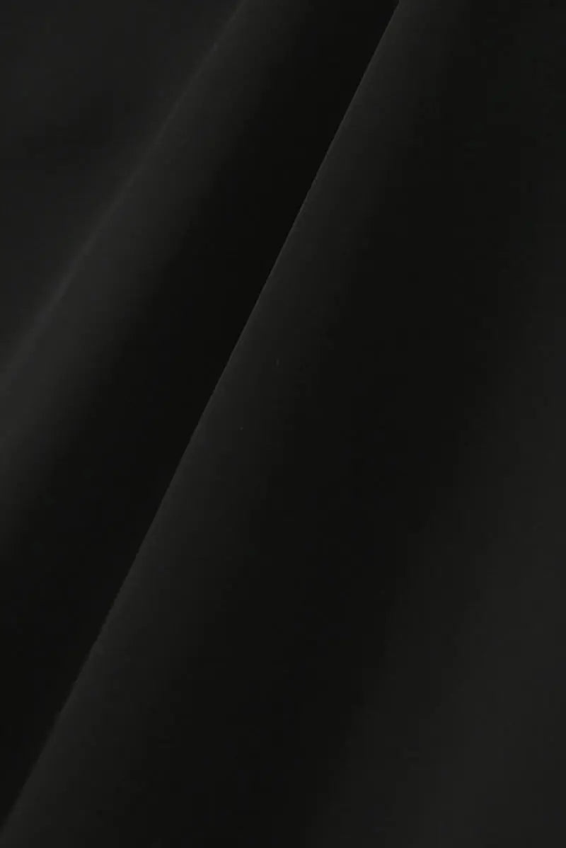 Black Triacetate V-Neck Gathered Waist Midi Dress