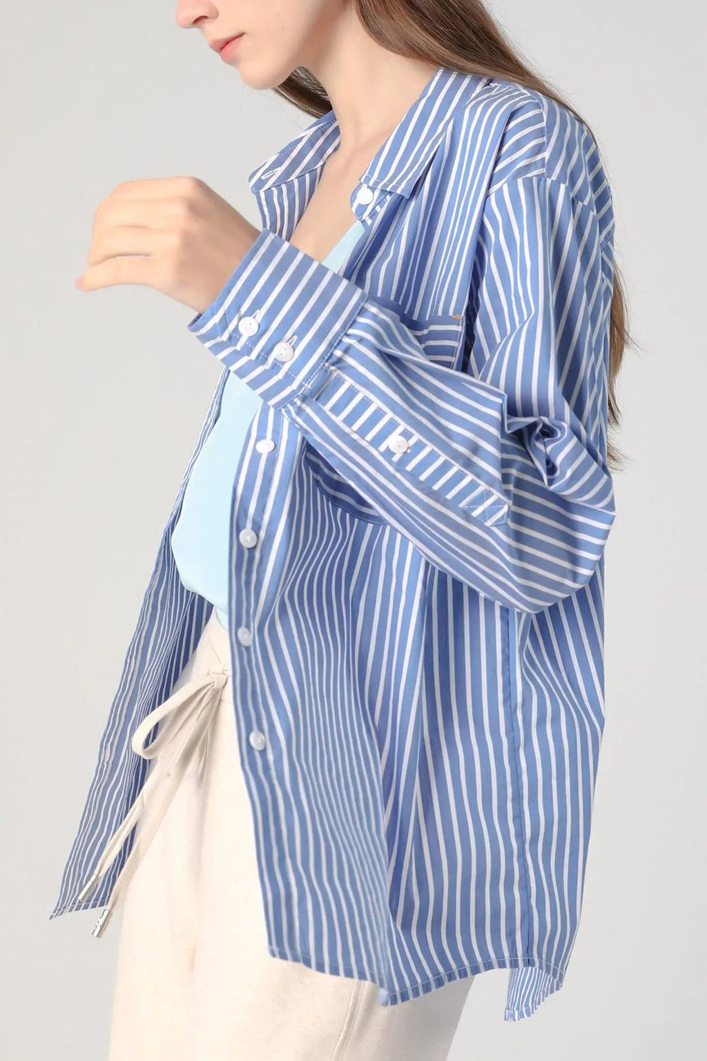 Blue Striped Button Down Shirt
