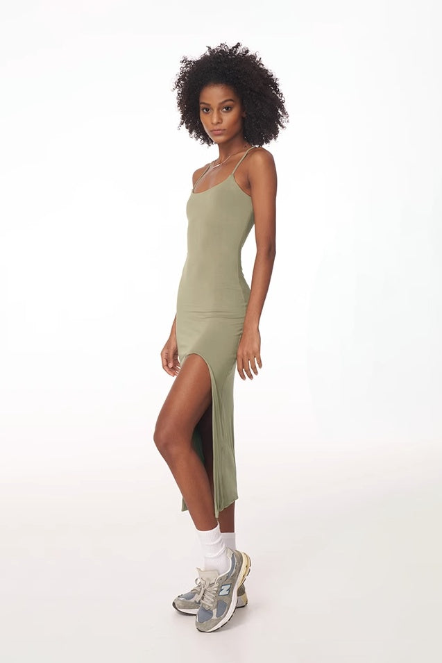 Bra-free Backless Slip Dress