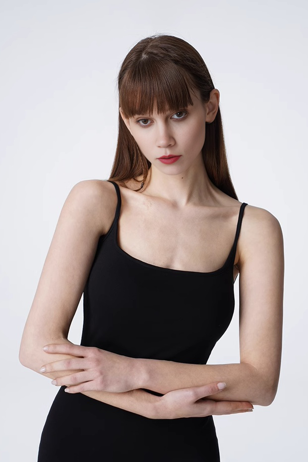 Bra-free Backless Tank Dress with Slit