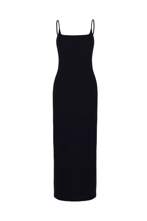 Bra-free Backless Tank Dress with Slit