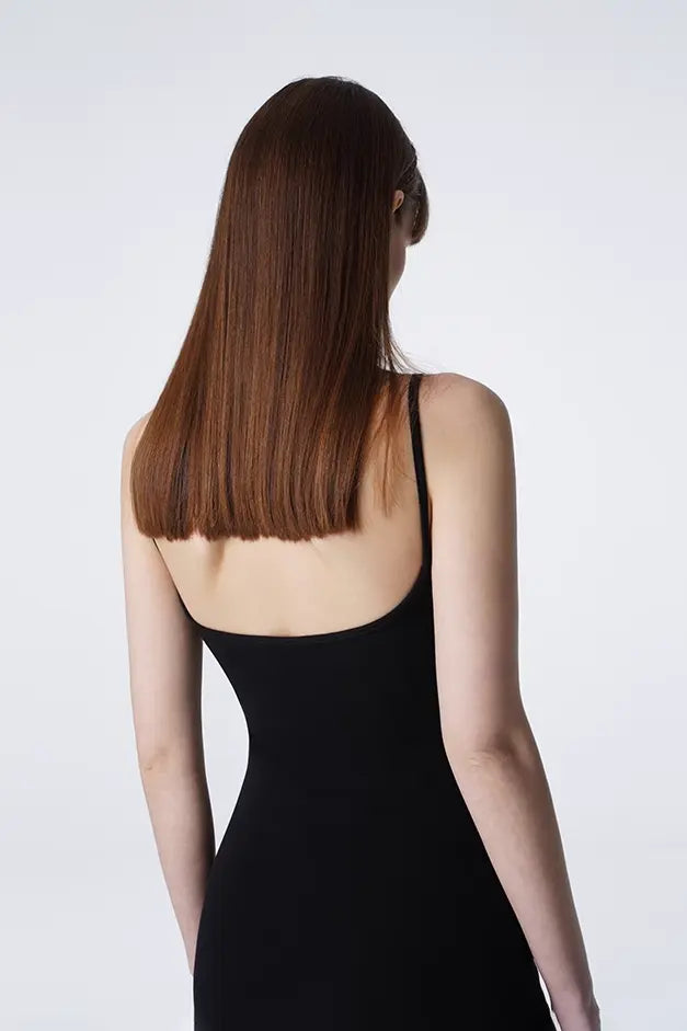 Bra-free Backless Tank Dress with Slit