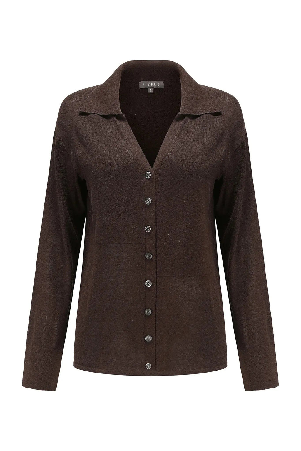 Long Sleeve Silk Knitted Blend Button Down Shirt