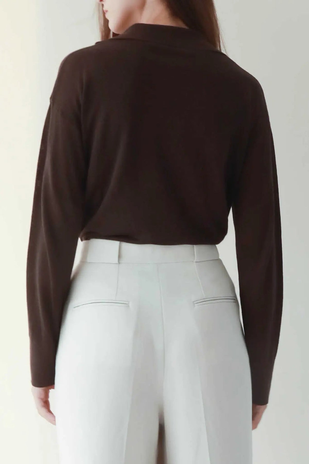 Long Sleeve Silk Knitted Blend Button Down Shirt