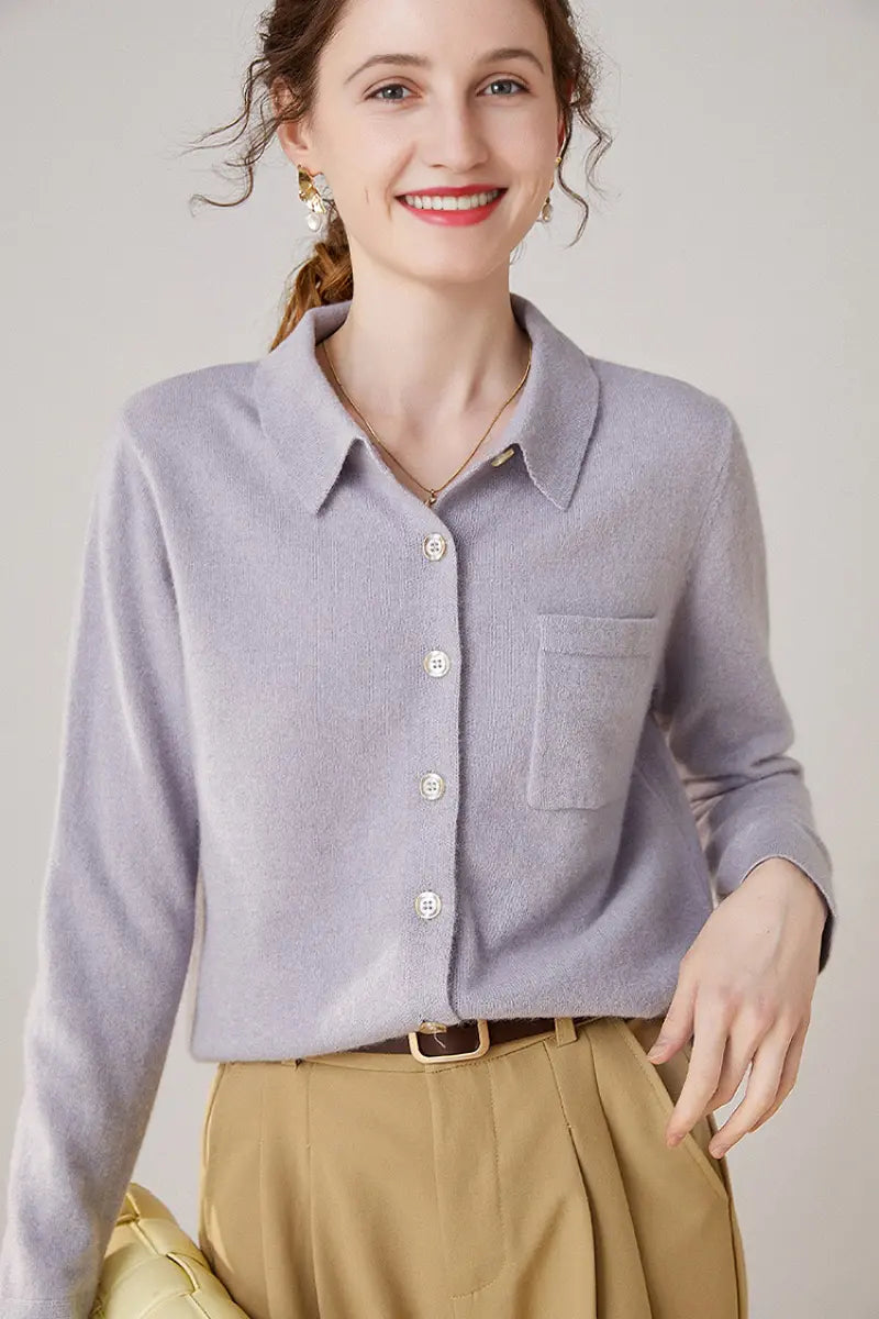 Casual 100 Cashmere Button Up Shirt