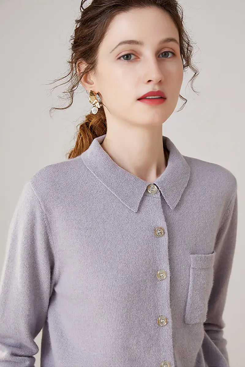 Casual 100 Cashmere Button Up Shirt