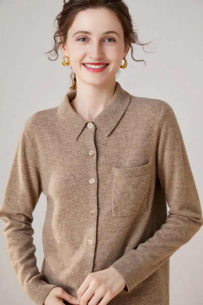 Casual 100 Cashmere Button Up Shirt