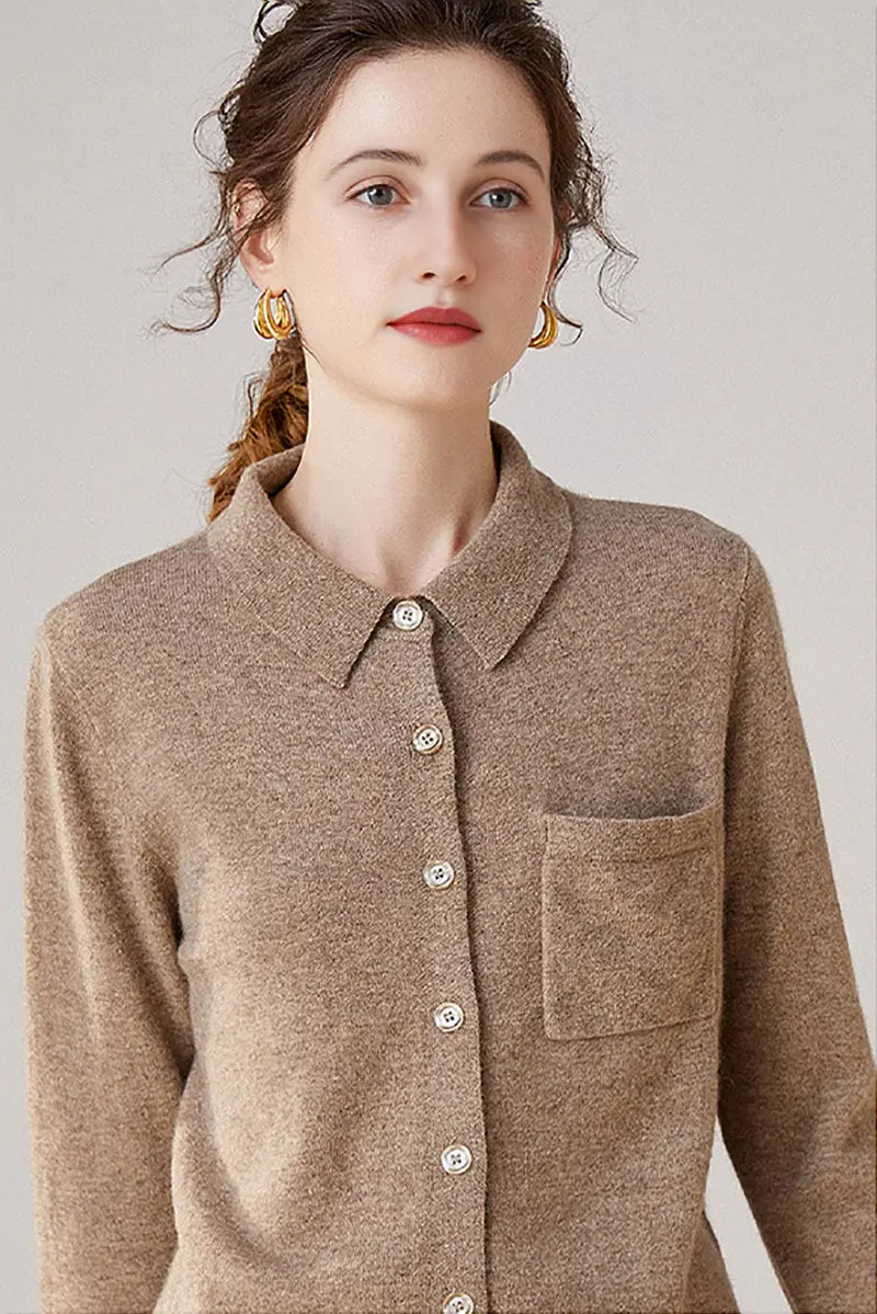 Casual 100 Cashmere Button Up Shirt