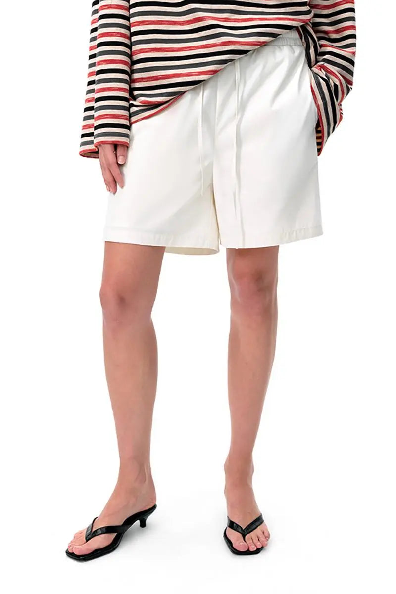 Casual Cotton Wide Leg White Shorts