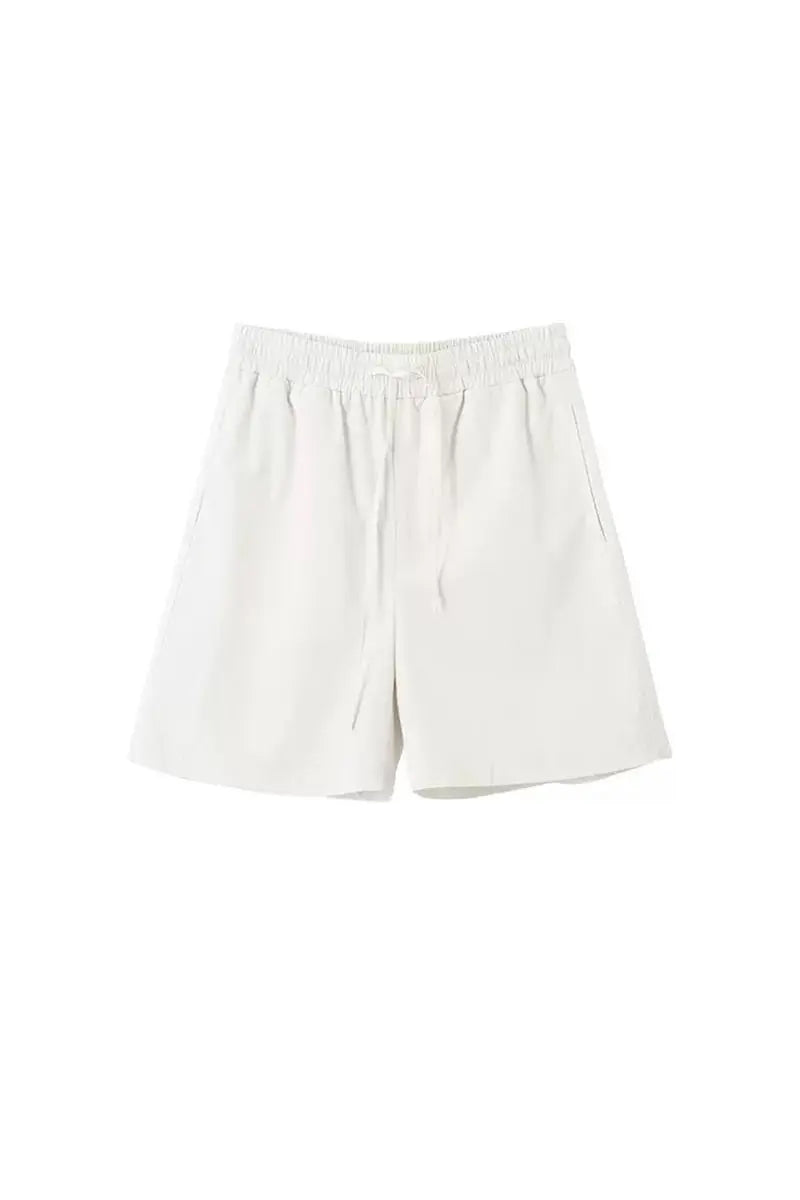 Casual Cotton Wide Leg White Shorts