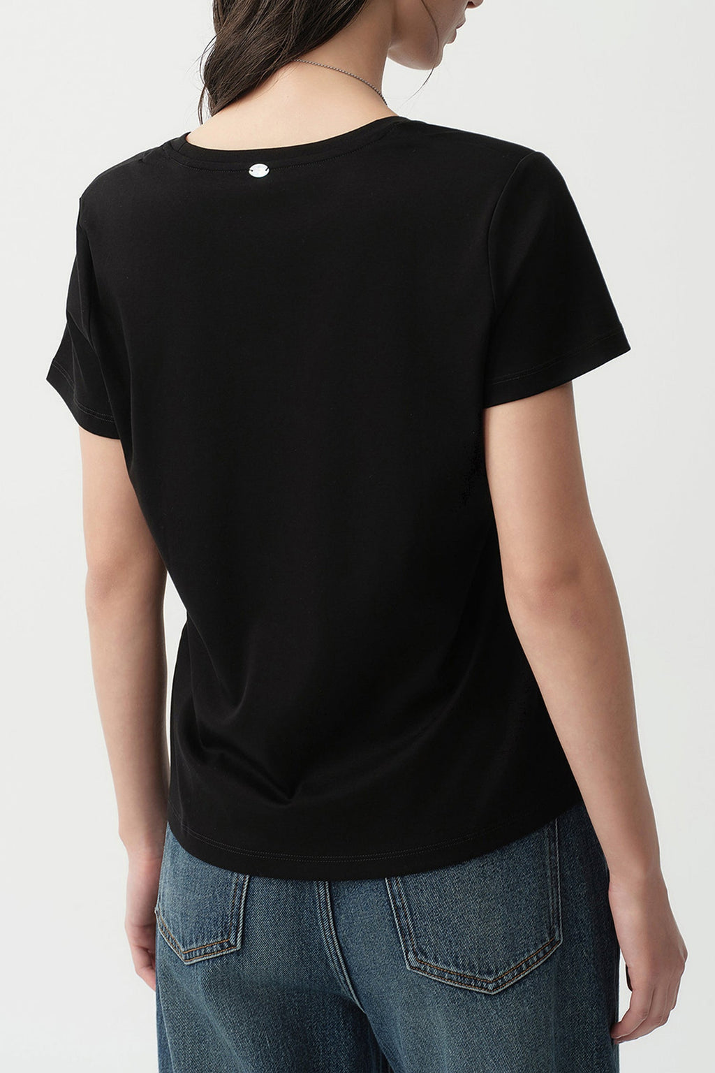 Cotton Crewneck T-Shirt in Purple
