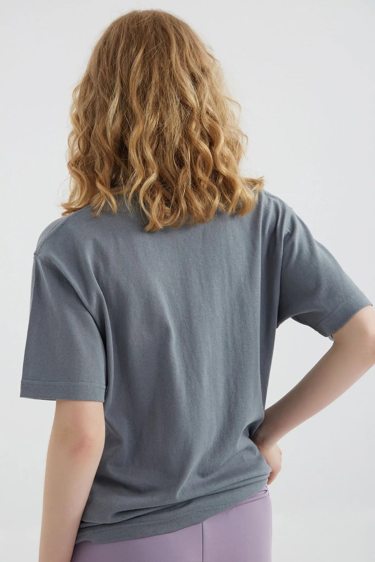 Cotton Crewneck T-Shirt in Blue