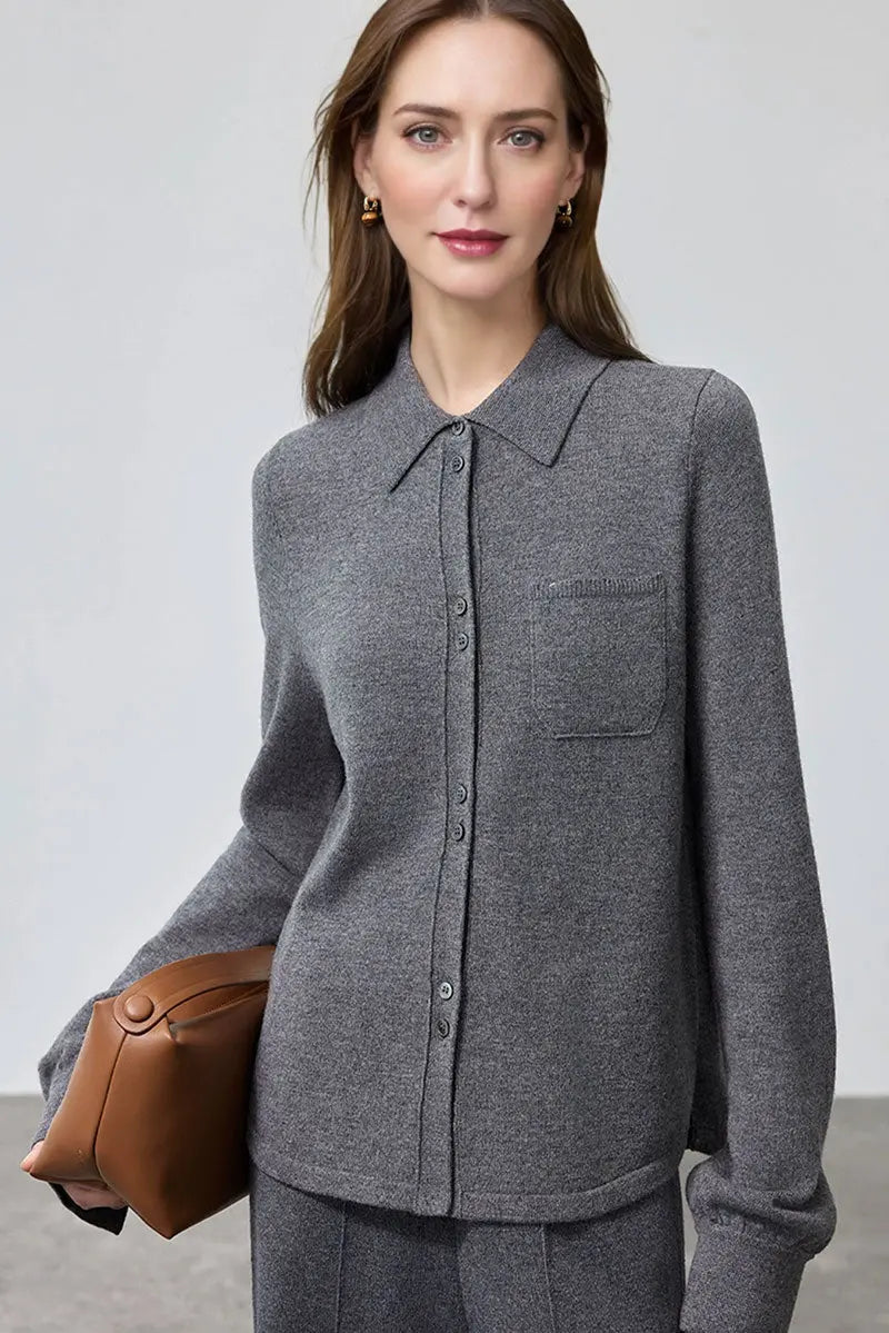 Cozy Regular Fit Merino Wool Button Up Shirt