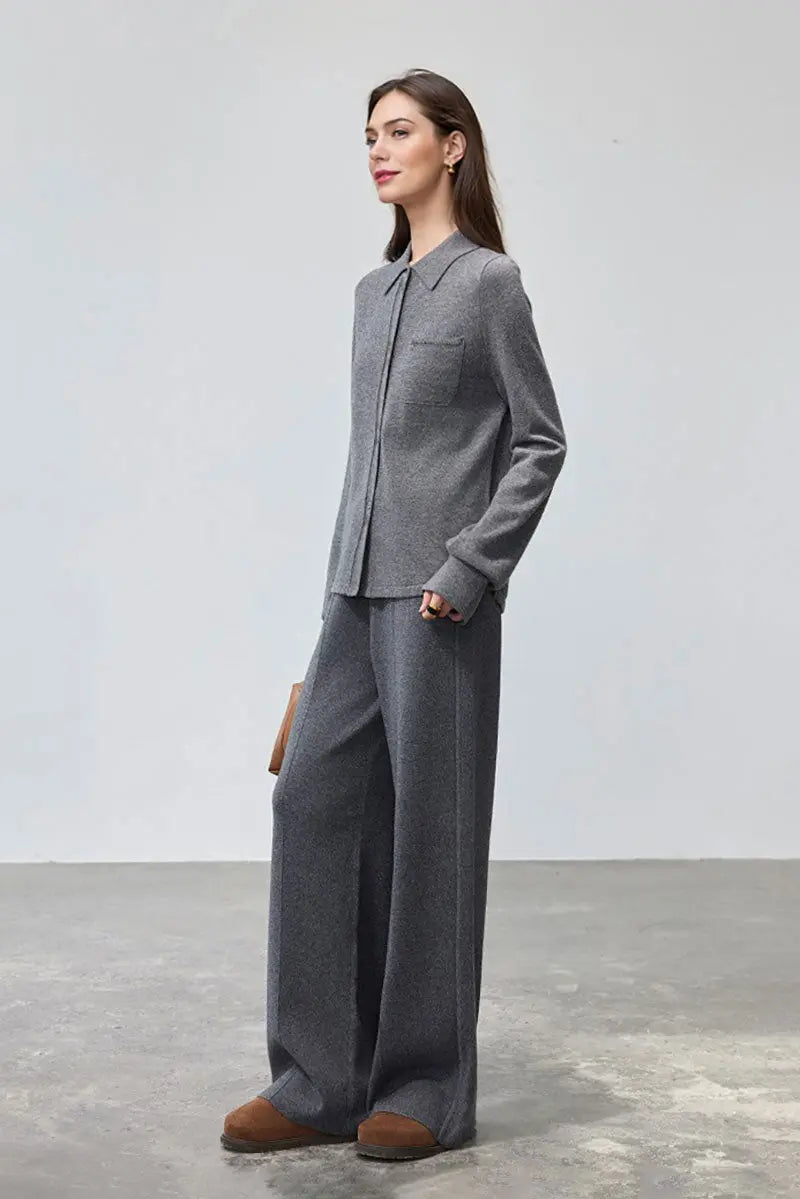 Cozy Regular Fit Merino Wool Button Up Shirt