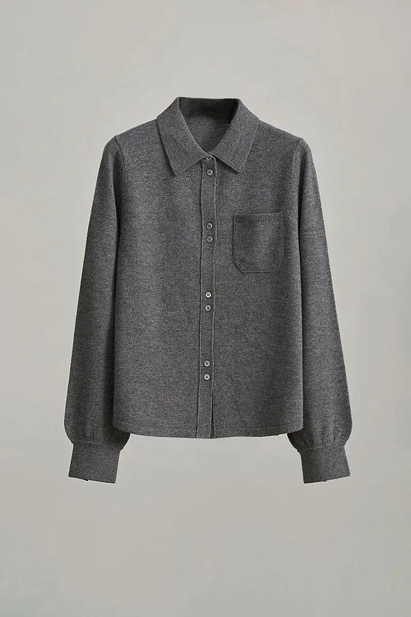 Cozy Regular Fit Merino Wool Button Up Shirt