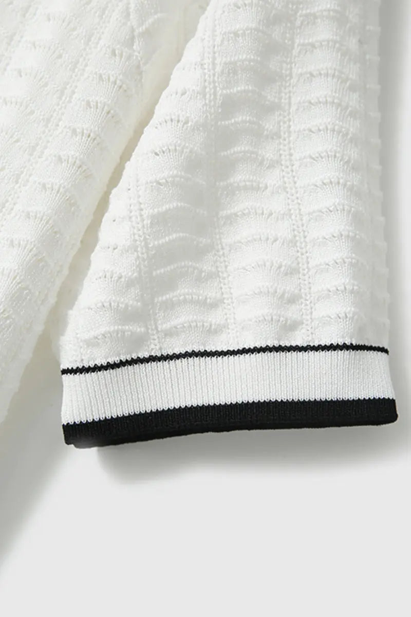 Crochet Pointelle Stretch T-Shirt