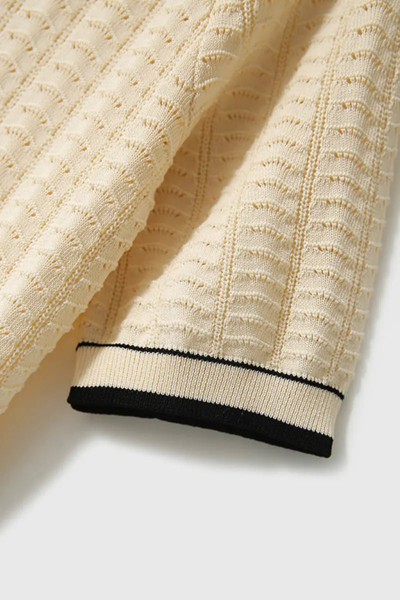 Crochet Pointelle Stretch T-Shirt