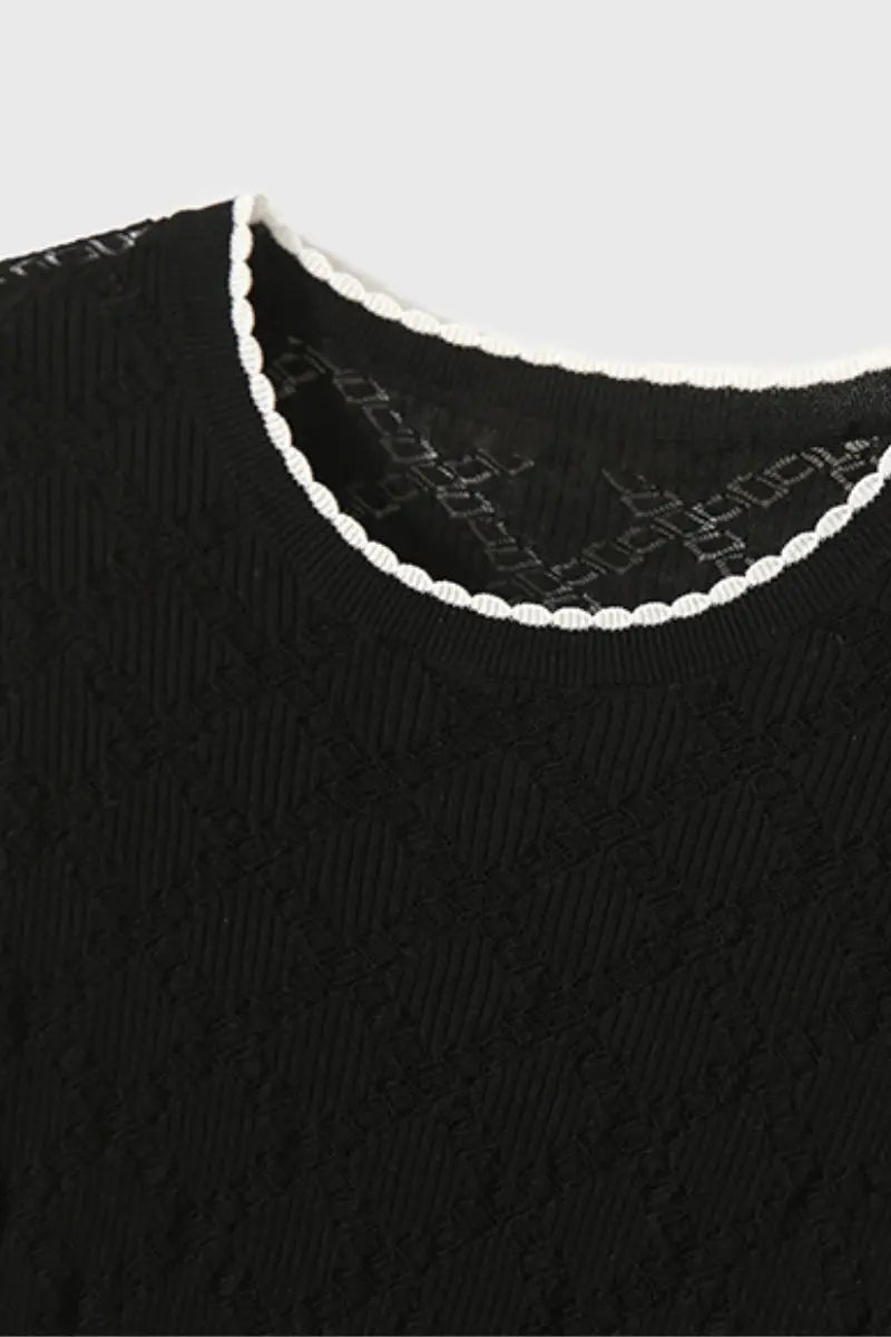 Crochet Silk-Blend Pointelle T-Shirt