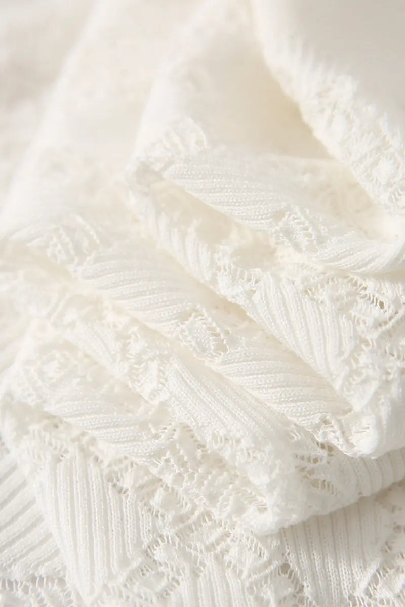 Crochet Silk-Blend Pointelle T-Shirt