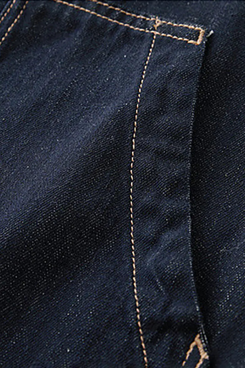 Denim V-Neck Vest Midi Dress with Pockets