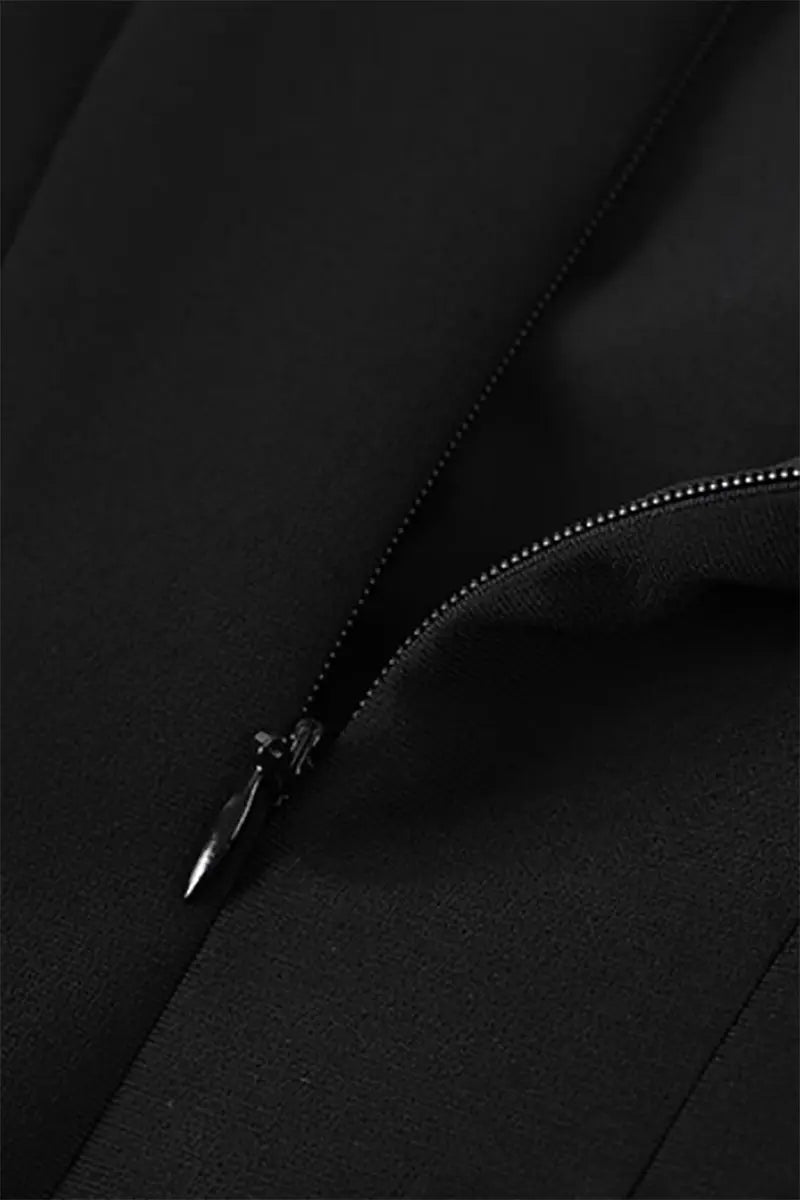 Elegant Black Spaghetti-Strap A-Line Midi Dress