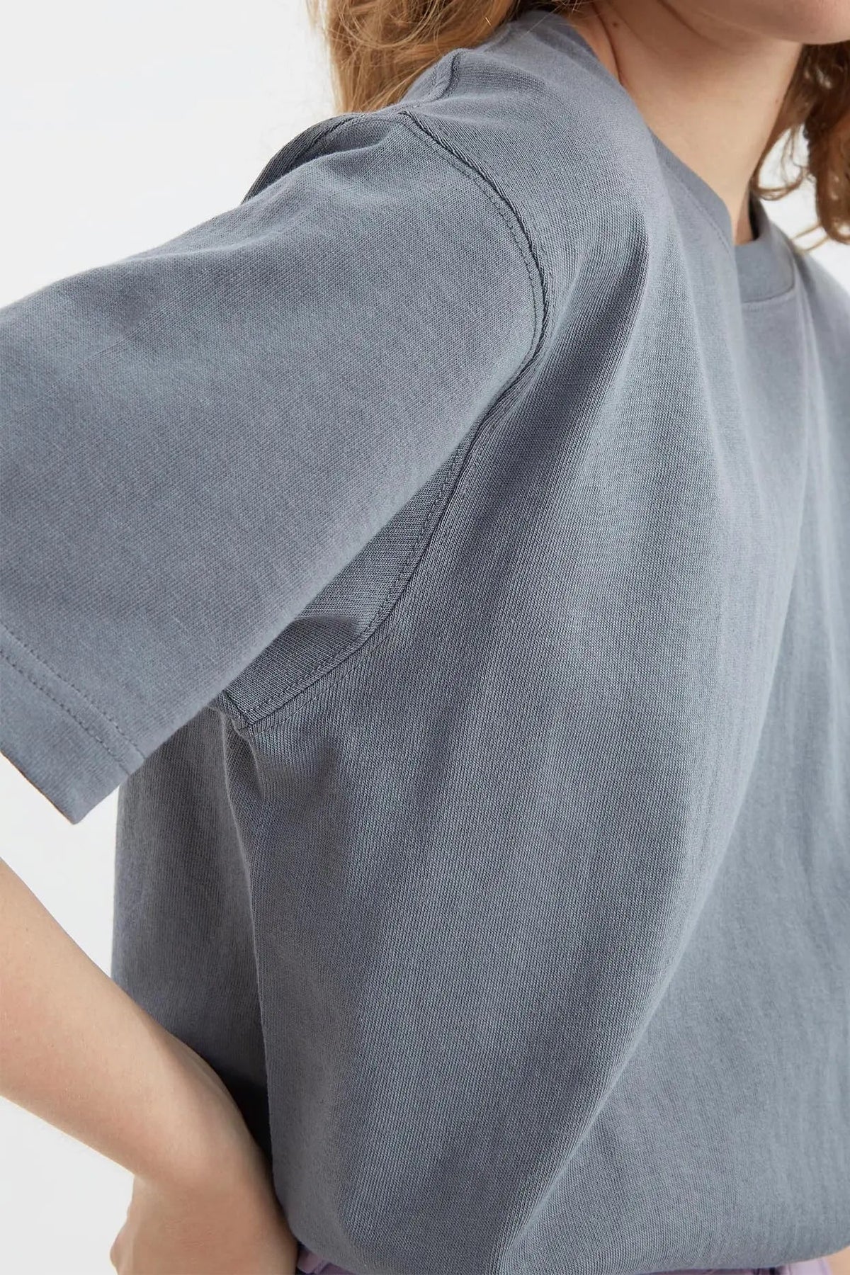 Cotton Crewneck T-Shirt in Blue