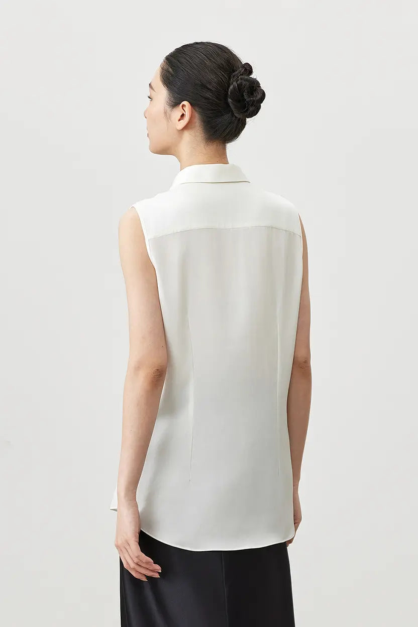Essential Sleeveless Silk Blouse