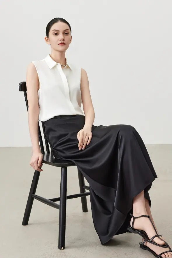 Essential Sleeveless Silk Blouse