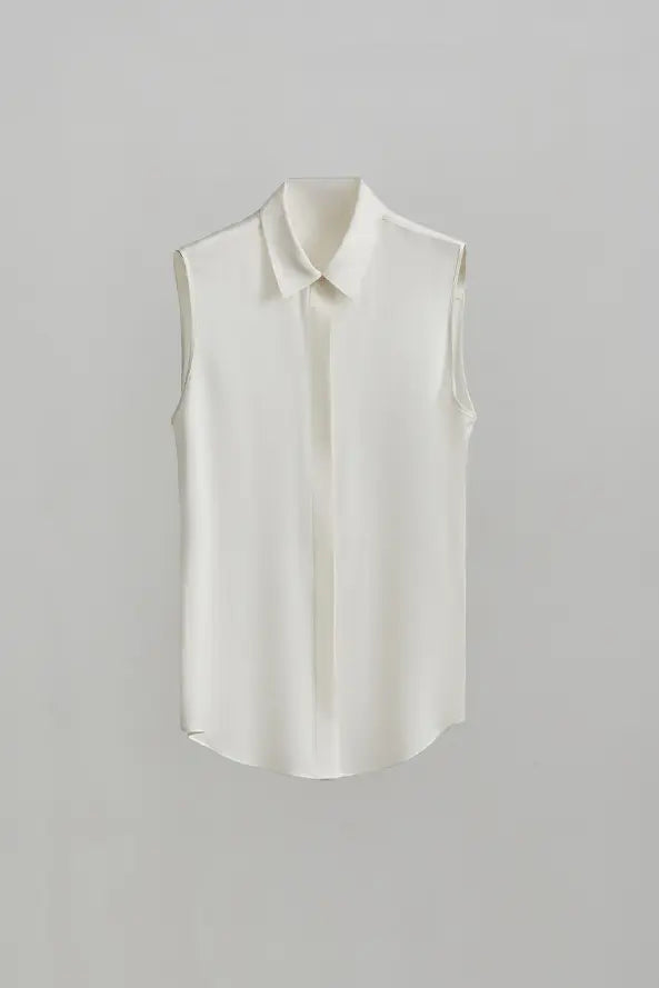 Essential Sleeveless Silk Blouse