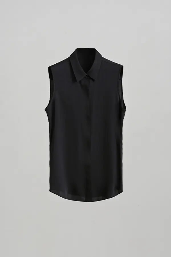 Essential Sleeveless Silk Blouse