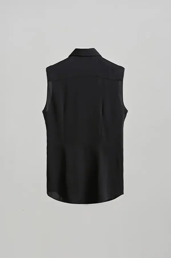 Essential Sleeveless Silk Blouse