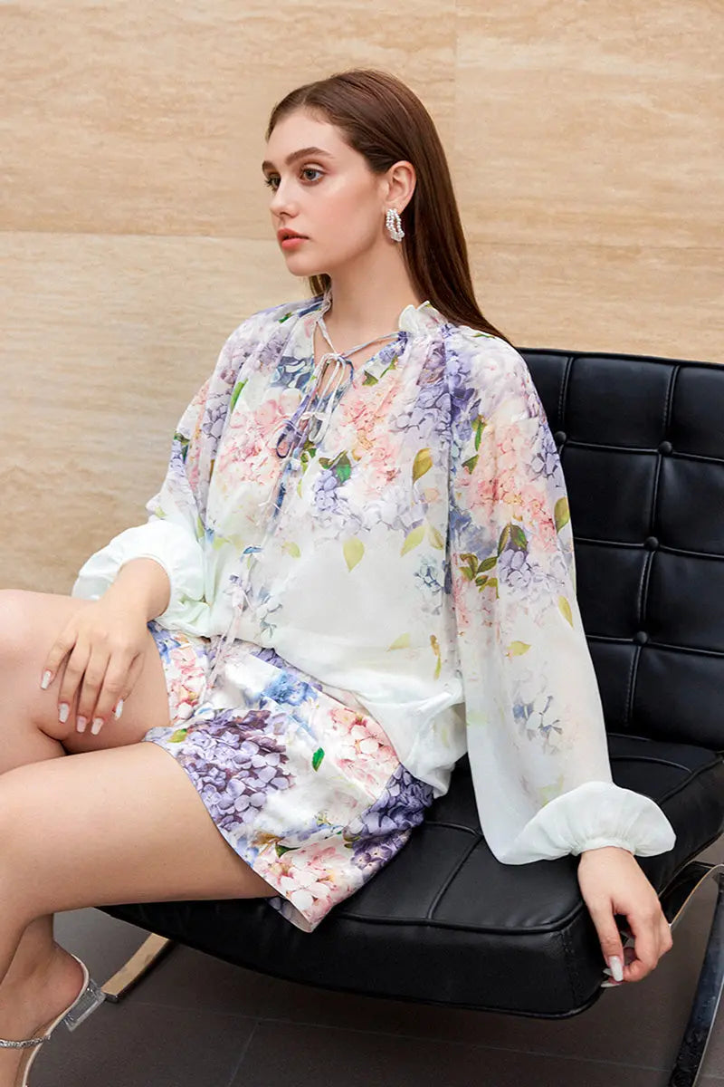 Floral High-Waisted Shorts with Pockets
