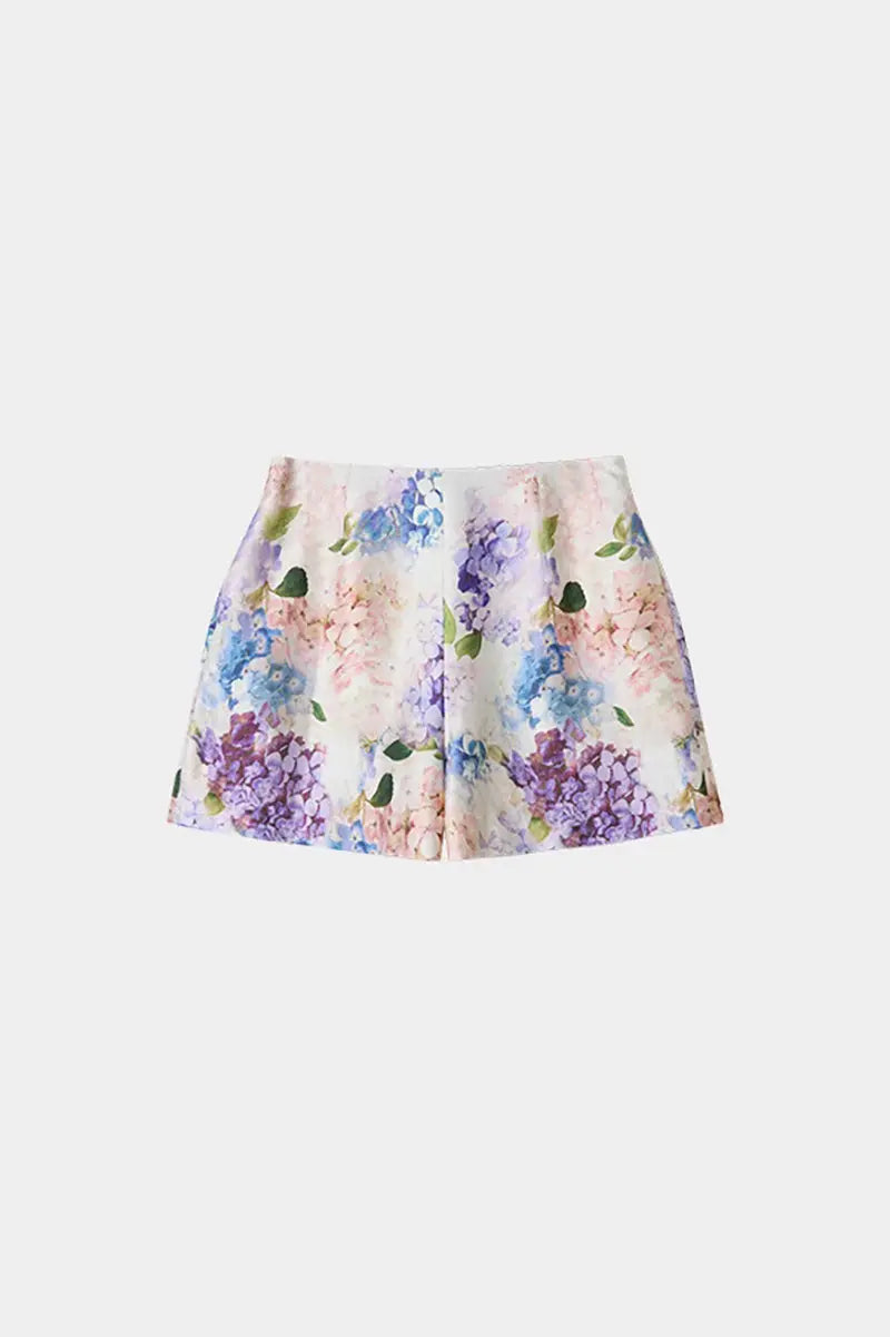 Floral High-Waisted Shorts with Pockets