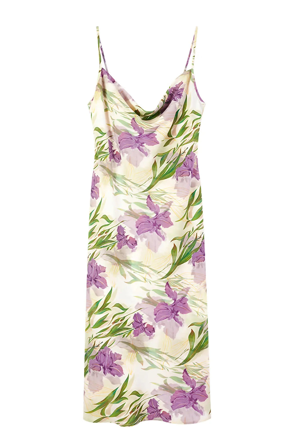 French Inspired Floral Mulberry Silk Slip Dress
