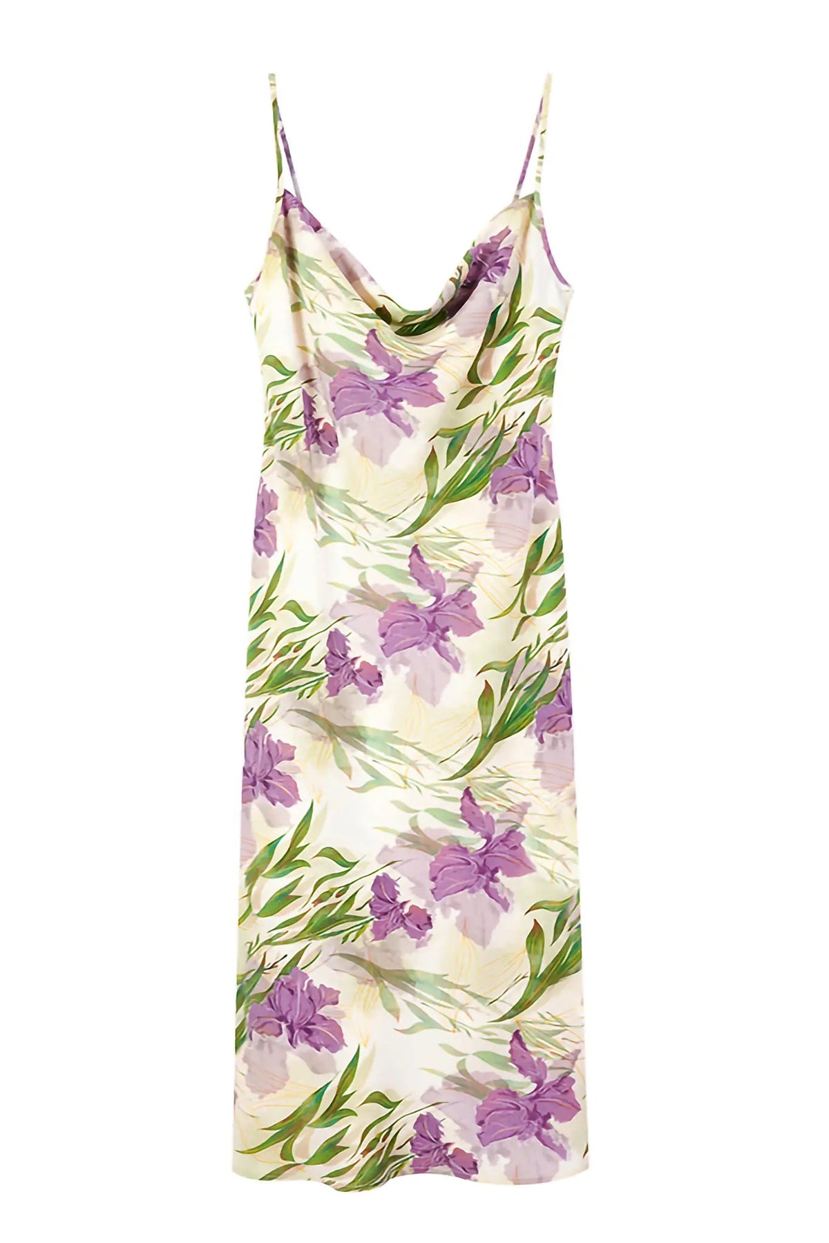 French Inspired Floral Mulberry Silk Slip Dress