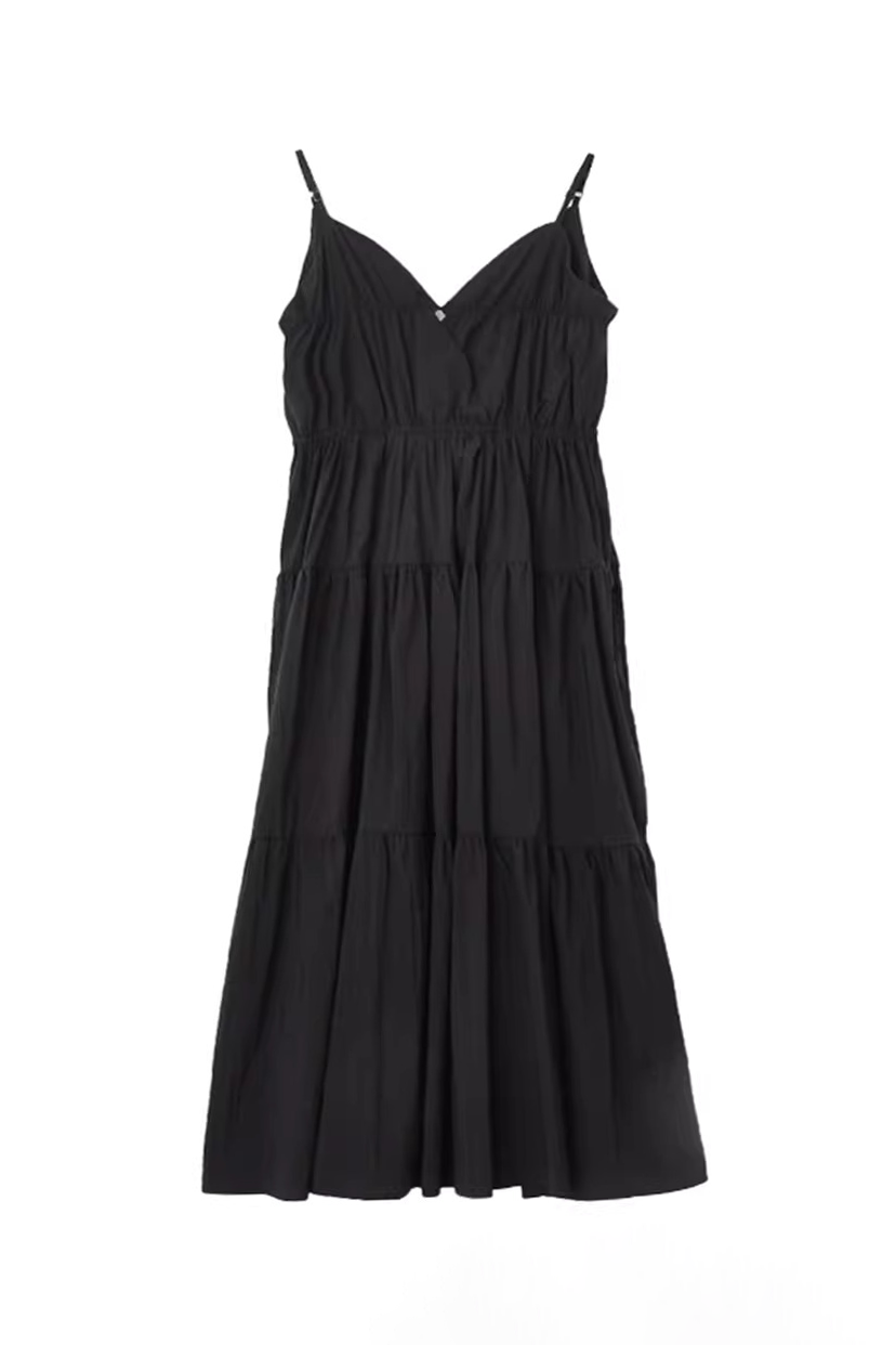 French Style Spaghetti Strap Vacation Maxi Dress
