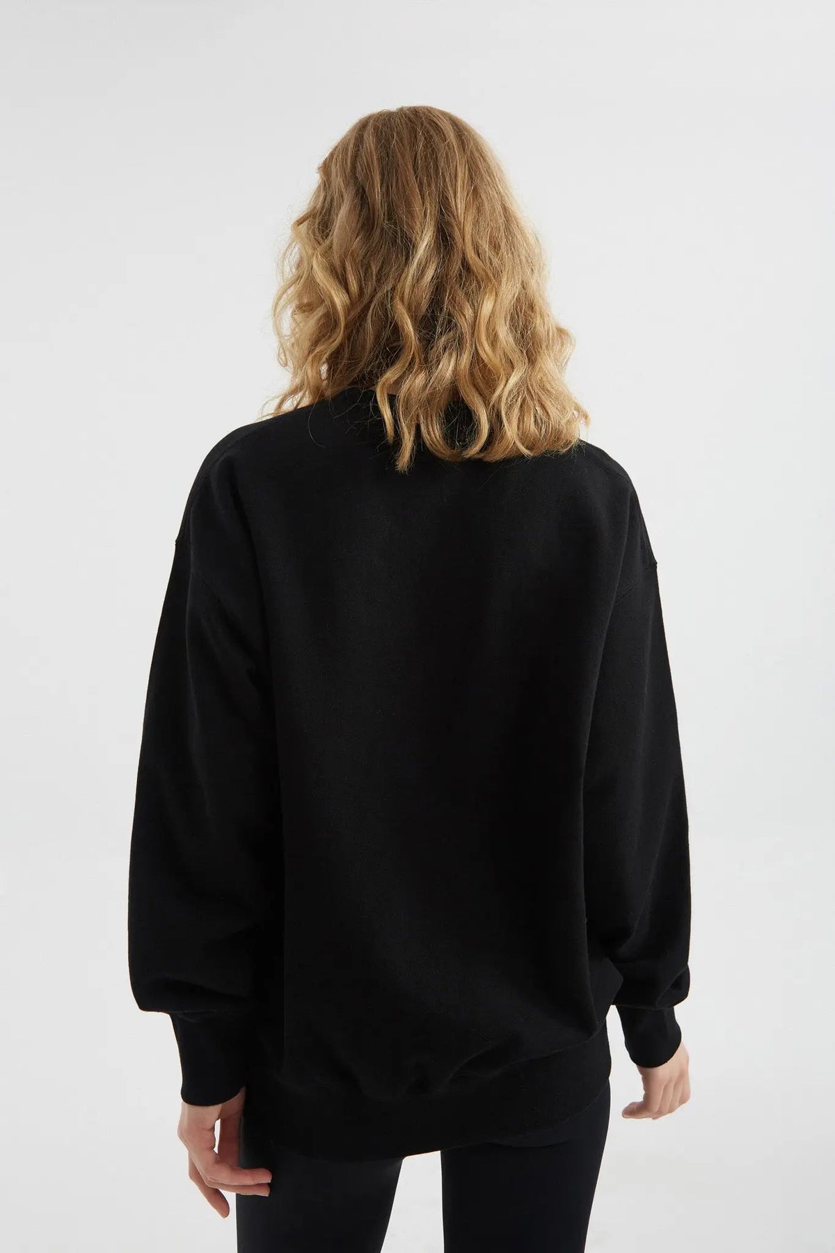 Black Graphic Crewneck Sweatshirt