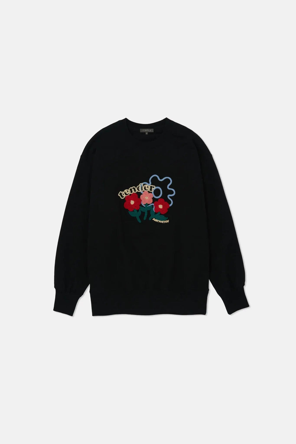 Black Graphic Crewneck Sweatshirt