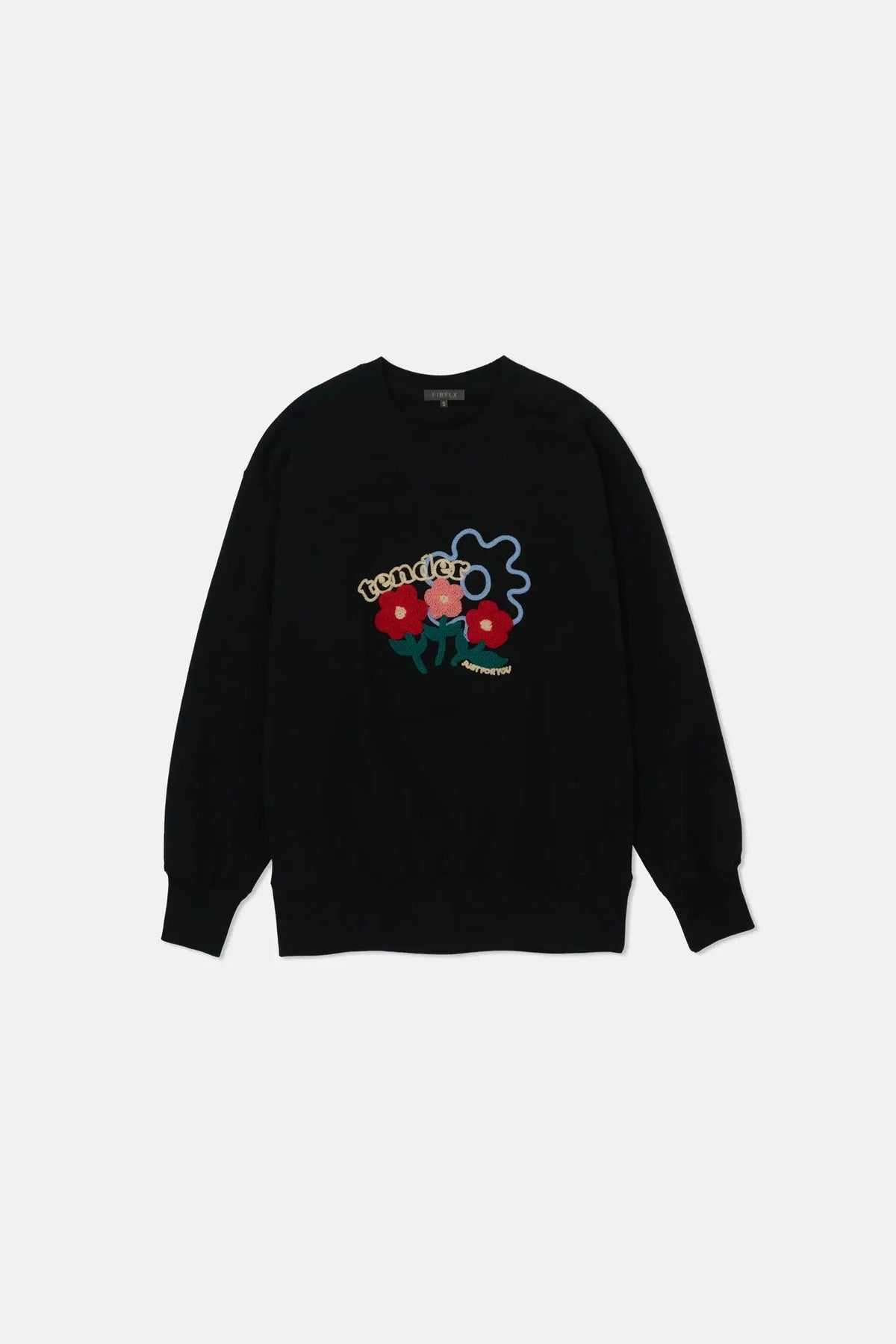 Black Graphic Crewneck Sweatshirt